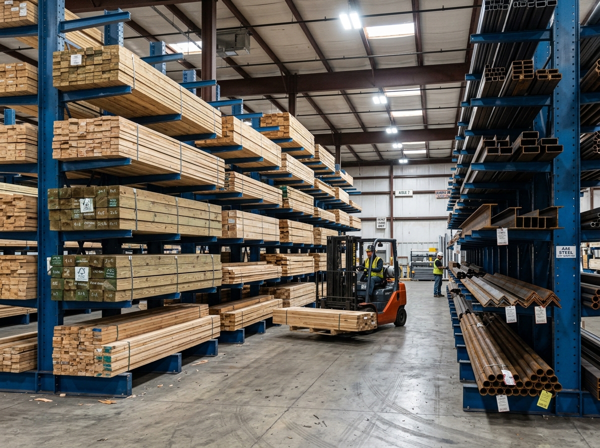Industrial Timber Cantilever Racks
